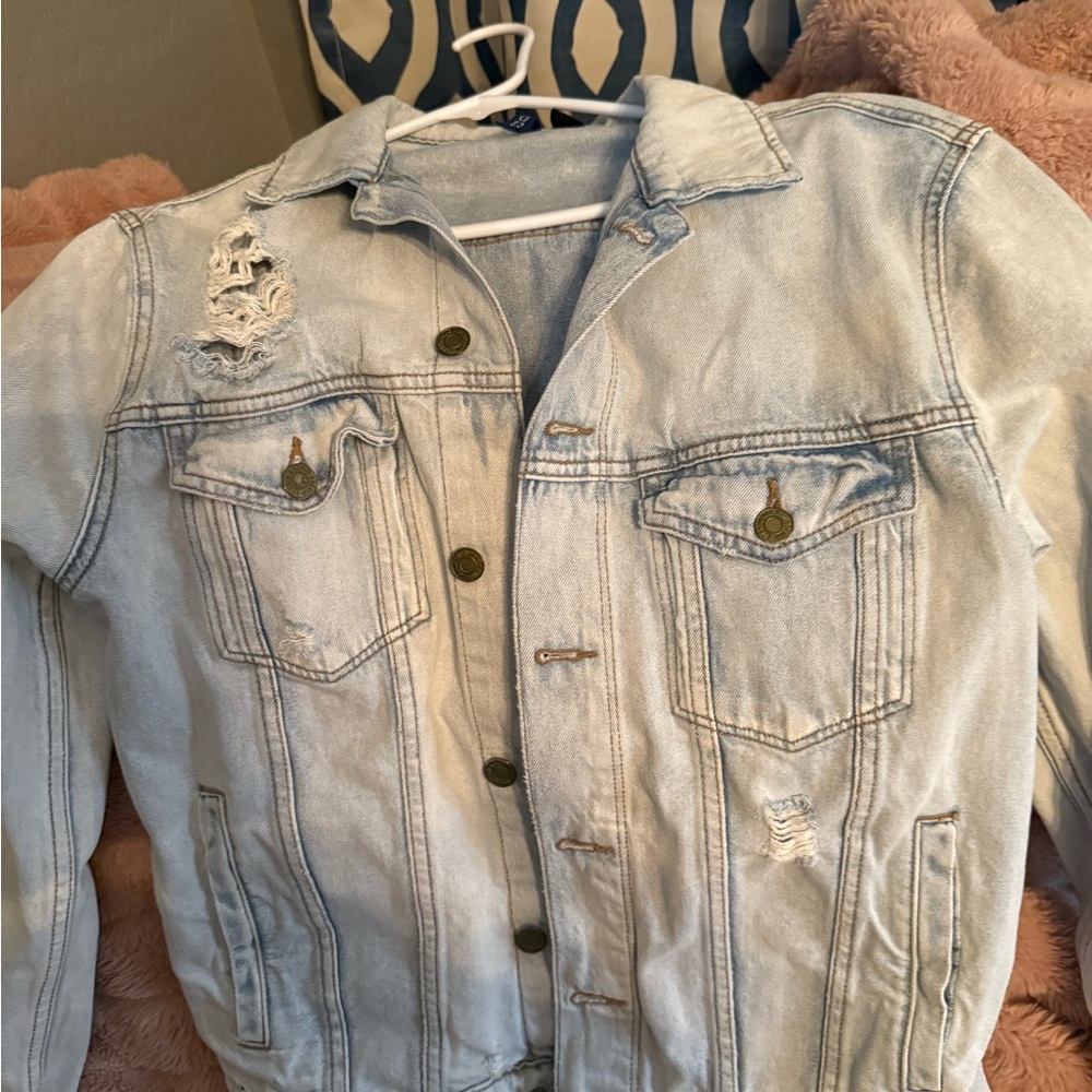 Distressed Light Blue Denim Jacket